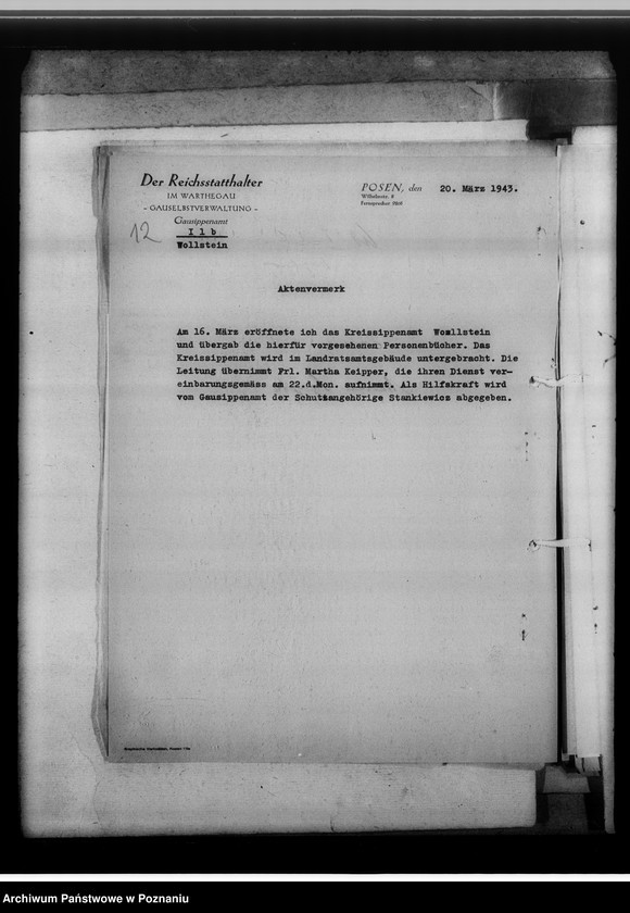 Obraz 16 z jednostki "[Korespondencja w sprawach organizacyjnych], Kreissippenamt Mogilno"