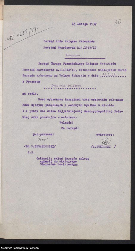 Obraz 12 z jednostki "Kruszewo, powiat Czarnków - akta koła."