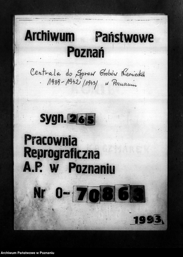 Obraz 1 z jednostki "Kreis Schroda (Środa).Korespondencja i wykazy Niemców, którzy zginęli w 1939 roku"