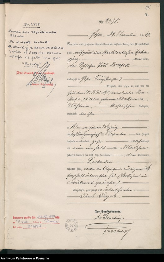 Obraz 16 z jednostki "Księga miejscowa urodzeń tom V [Rejestr główny urodzeń]"