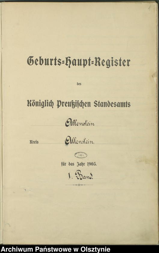 image.from.unit.number "Geburts-Haupt-Register Tom I, Nr 1- 398"