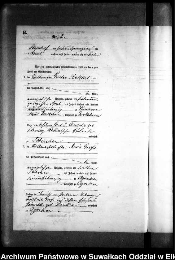 image.from.unit.number "Heiraths-Neben-Register des Preussischen Standes-Amtes Gr. Strengeln Kreis Angerburg"