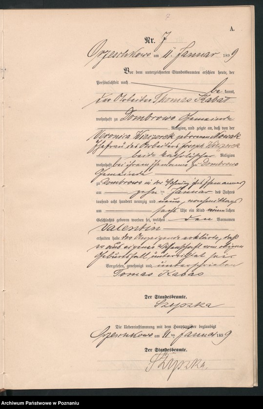 Obraz 10 z jednostki "Księga urodzeń"