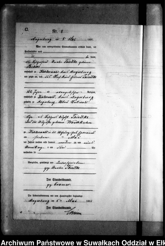 image.from.unit.number "Sterbe-Neben-Register des Preussischen Standes-Amtes Kehlen Kreis Angerburg"