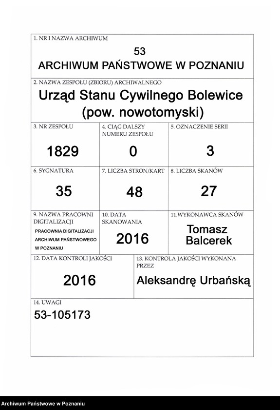 Obraz 1 z jednostki "Księga małżeństw"