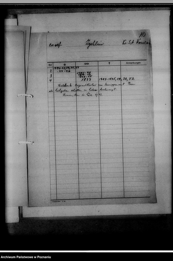 image.from.unit.number "Bücherverzeichnis, Kreissippenamt Konin"