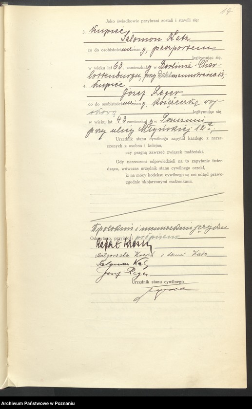 Obraz 19 z jednostki "Księga miejscowa małżeństw tom III [Rejestr główny małżeństw]"