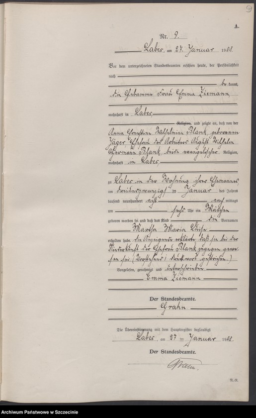 Obraz 12 z jednostki "Geburtsregister"