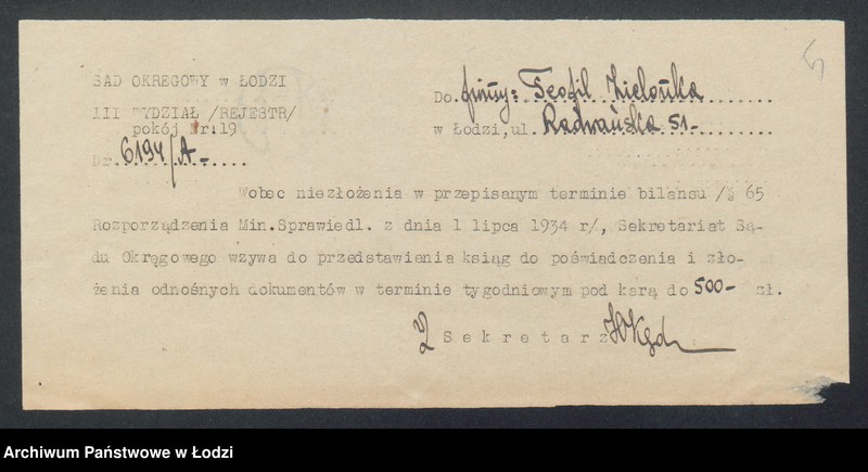 Obraz 7 z jednostki "Teofil Zielonka- handel win, wódek i towarów kolonialnych"