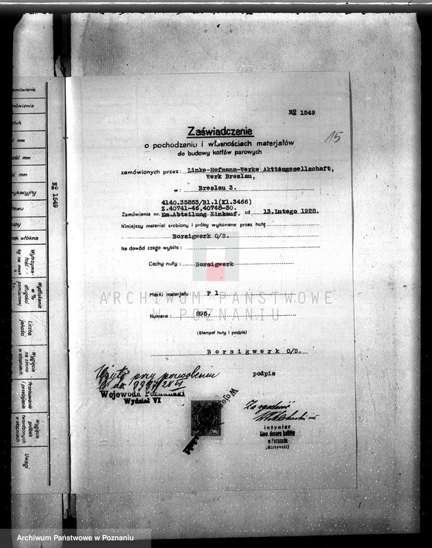 Obraz 20 z jednostki "Dominium Kobylniki pow. kościański - własność D. Kwilecki nr woj. kotła 6237"