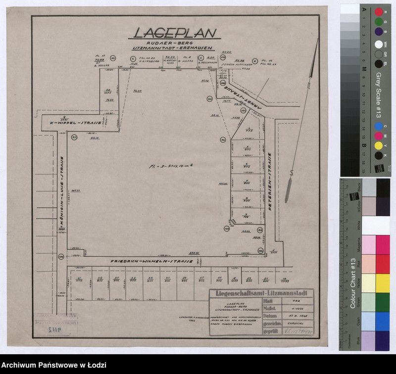 Obraz 1 z jednostki "Lageplan Rudaer-Berg Litzmannstadt-Erzhausen"