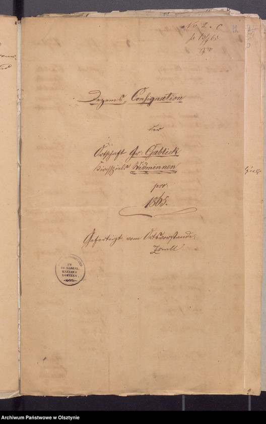 image.from.unit.number "Beläge zur Widminnenschen Kirchen Kassen Rechnung pro 1865"