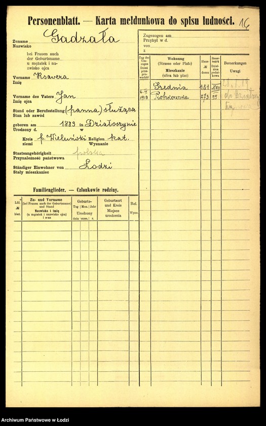 Obraz 18 z jednostki "[Spis ludności Łodzi] Gadułka - Gajewski"
