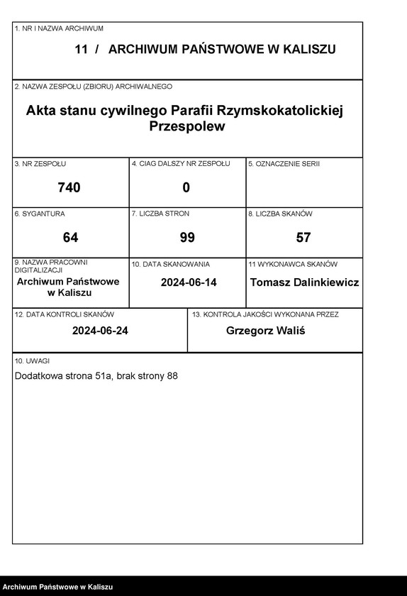 Obraz 1 z jednostki "Księga duplikat akt urodzonych, zaślubionych i zmarłych"
