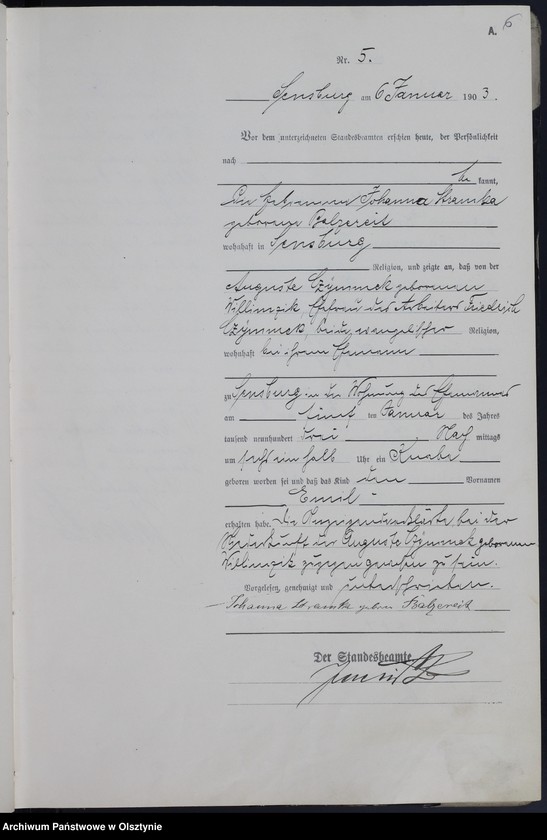 image.from.unit.number "Geburts-Haupt-Register Nr 1 - 318"