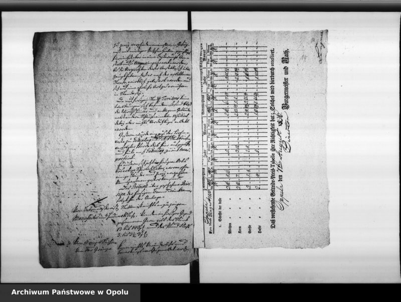 Obraz 15 z jednostki "Acta des Magistrats zu Oppeln von Monatlichen Zeitungs Berichte der Preiss Tabelle und diesfällige Corespondence Vol. XI angefangen im Juny 1806 bis ult[imo] Dec[ember] 1810"