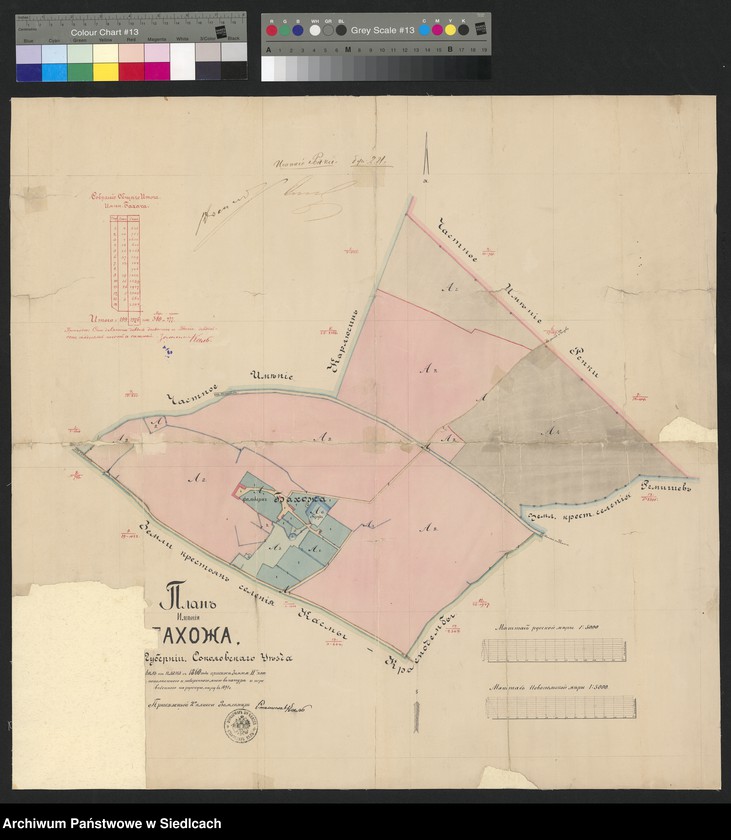 image.from.unit "BACHORZA dobra ziemskie, powiat sokołowski.  Plan dóbr Bachorza.  Granice z: dobra Repki, wieś Remiszew, wieś Kasmy-Krasnodęby, dobra Karlusin.  Stawy, rowy.  Drogi.  Własność folwarczna.  Folwark Bachorza.  Budynki folwarczna. "