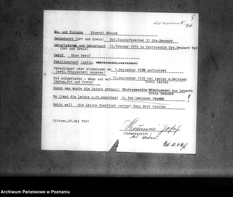 Obraz 9 z jednostki "Amtliche Meldungen Kreis Neumark (Nowe Miasto)"