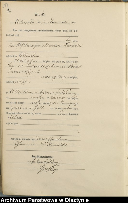 image.from.unit.number "Geburts-Haupt-Register Tom I,Nr 1 - 280"