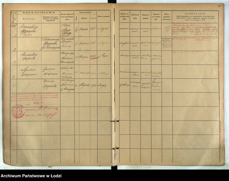 Obraz 17 z jednostki "[Księga ludności stałej m. Łodzi guberni piotrkowskiej nr domu 463-469]"