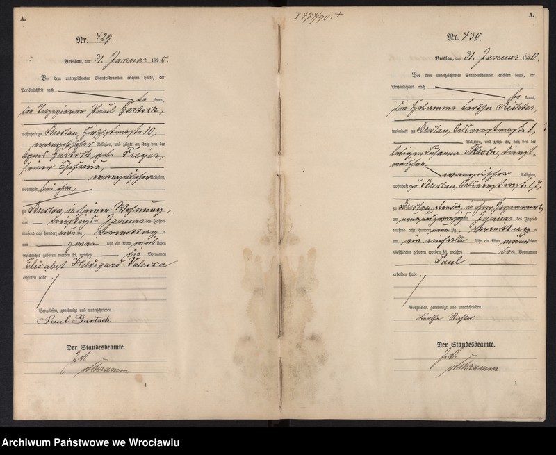 image.from.unit.number "Geburts-Haupt-Register Breslau I 1890 Band 2"