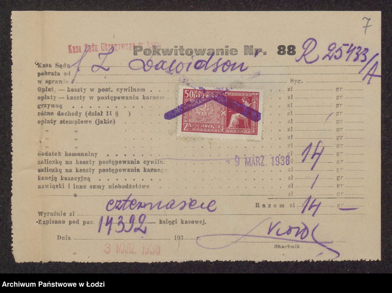 Obraz 9 z jednostki "Zelman Dawidson- wyrób i sprzedaż towarów włókienniczych, sztucznego jedwabiu oraz przędzy"