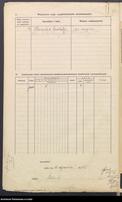 image.from.unit.number "Księga inwentarzowa nieruchomości m. Łodzi ul. Świętokrzyska"