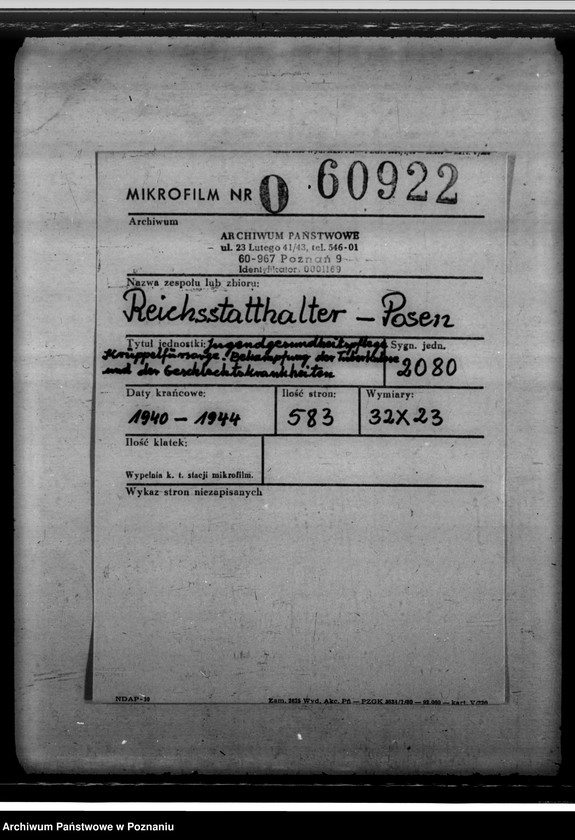 Obraz 2 z jednostki "Jugendgesundheitspflege. Krüppeliürsorge. Bekampfung der Tuberkulose und der Geschlechtskrankheiten"