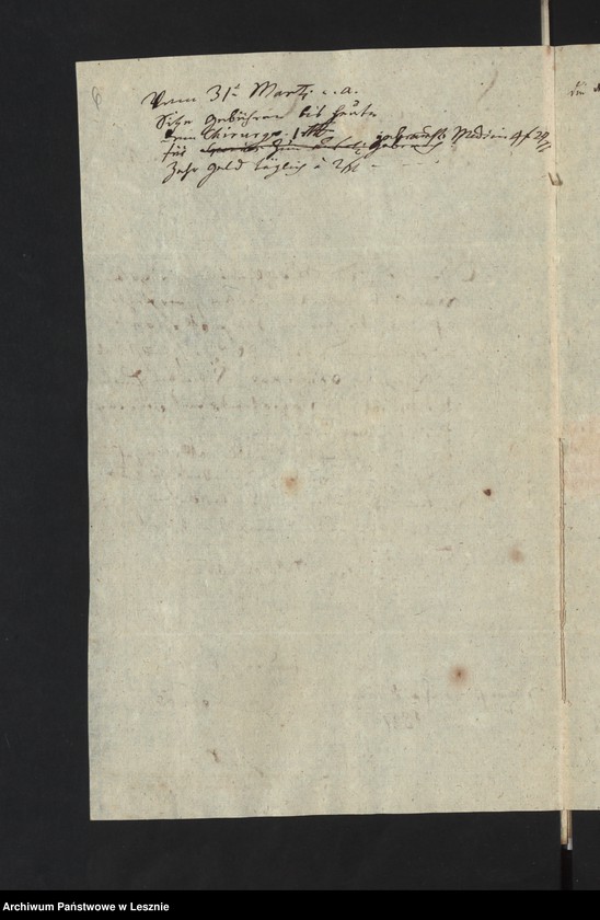 Obraz 8 z jednostki "[Akta in Sachen des zu Storchnest auf Requisition des Magistrats zu Breslau vom 24 März 1801 verhafteten, darfur gebrachten und nach Breslau transportierten allhiesigen Schutzjuden Nathan Knoff]"