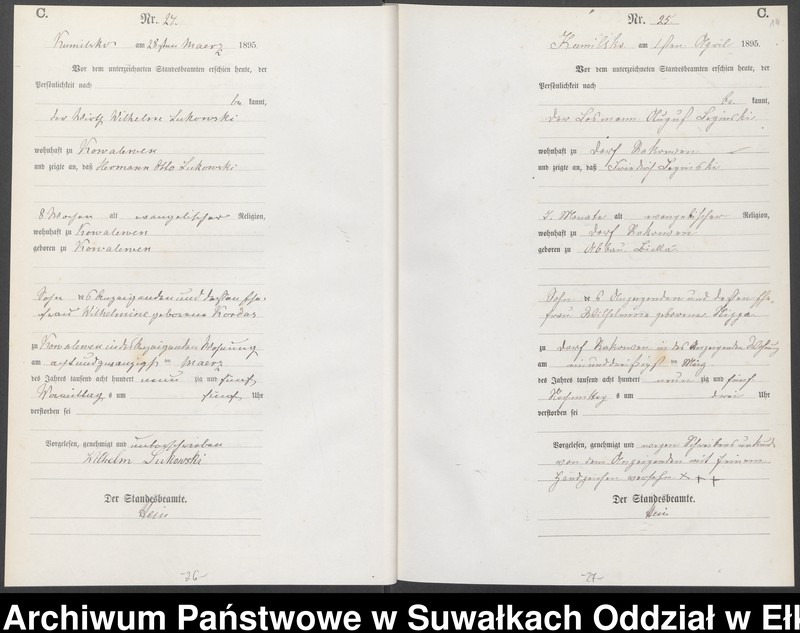 image.from.unit.number "Sterbe-Haupt-Register des Königlichen Preussischen Standes-Amtes Kumilsko Kreis Johannisburg"