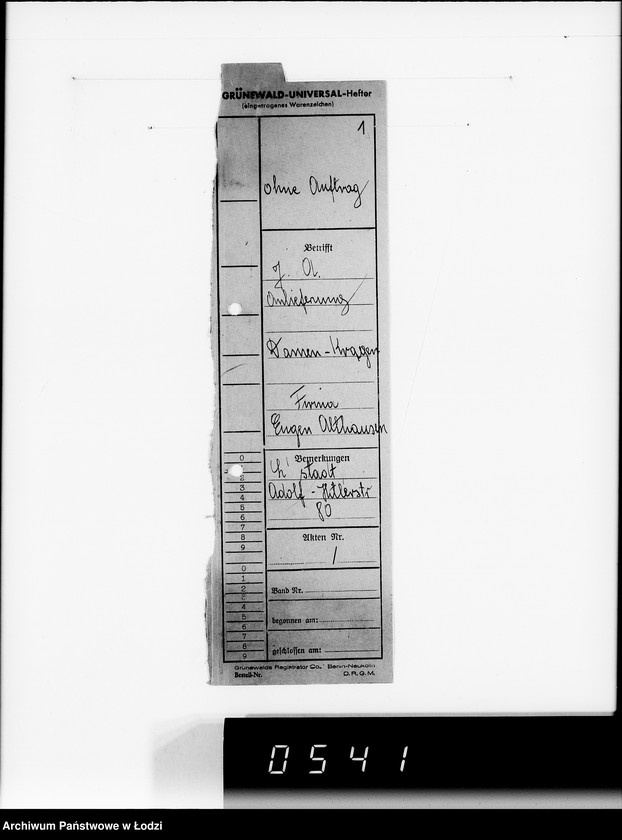 Obraz 5 z jednostki "Firma Eugen Althausen Litzmannstadt VIII [Zamówienia, rachunki, listy przesyłkowe]"
