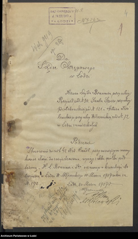 Obraz 6 z jednostki "Hersch Leib Brauner i S-ka - sprzedaż towarów manufakturowych i galanterji"