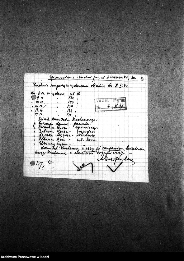 Obraz 11 z jednostki "[Kuchnia nr 404, ul. Drewnowska 12. Kuchnia nr 37, ul. Drewnowska 30. Kuchnia, ul. Drewnowska 32. Działalność kuchni, personel, konsumenci, kontrole]"