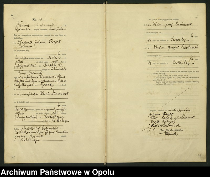 image.from.unit.number "Urząd Stanu Cywilnego Bierawa Księga małżeństw rok 1907-09"