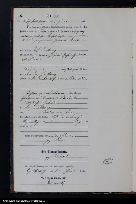 image.from.unit.number "Sterbe-Neben-Register Tom II,Nr 81 - 180"