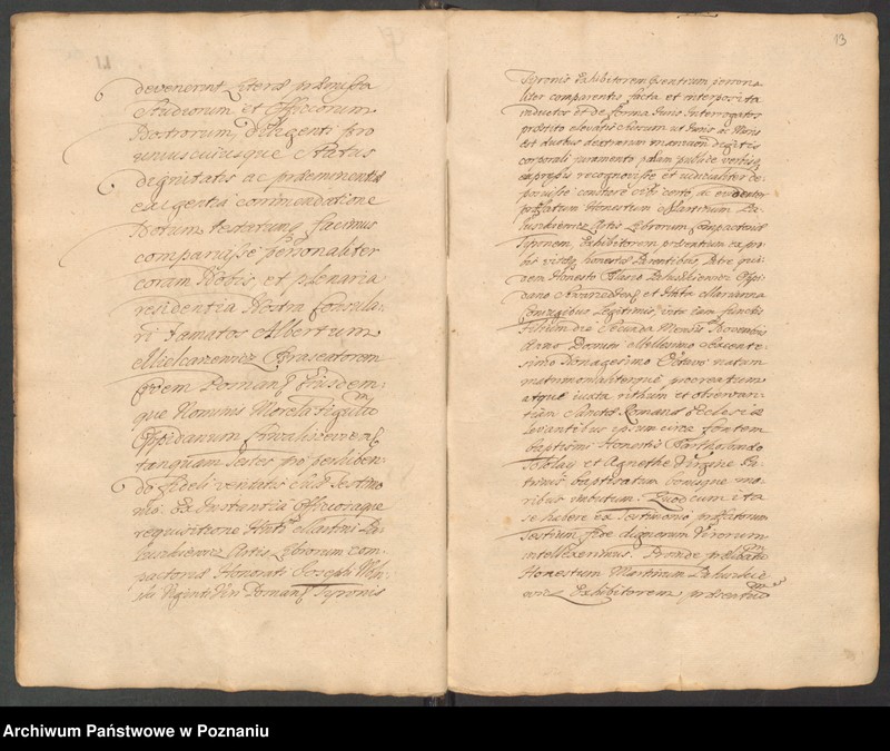 Obraz 13 z jednostki "Liber actorum officii consularis civitatis Posnaniae sub notariatu Stanislai Gąsawski SR.Mtis secretari, officii praesentis notarii necnon vicenotarii Bernardi Stefanowicz iureconsultis Posnaniensis."