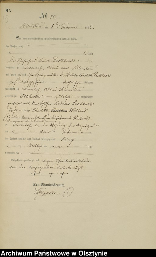 image.from.unit.number "Haupt-Sterbe-Register Nr 1 - 175"