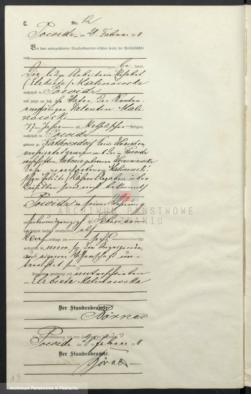 Obraz 16 z jednostki "Sterbe-Nebenregister"