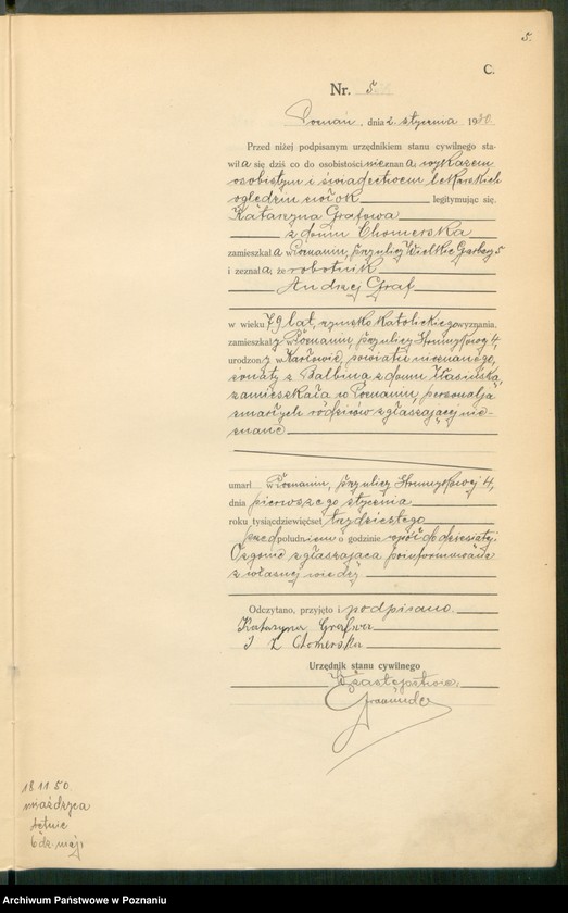 Obraz 7 z jednostki "Księga miejscowa zgonów tom I [Rejestr główny zgonów]"