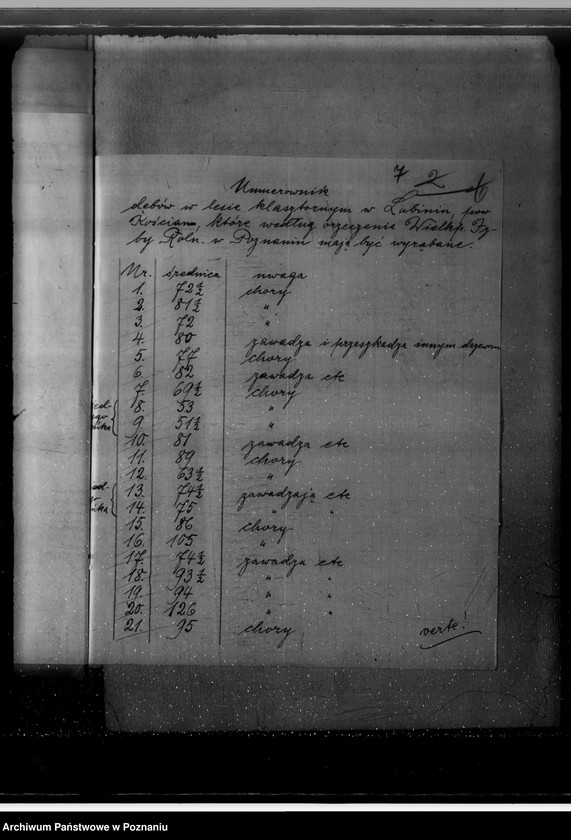 Obraz 11 z jednostki "Nadzór nad gospodarką w lasach O.O. Benedyktynów w Lubiniu powiat kościański"