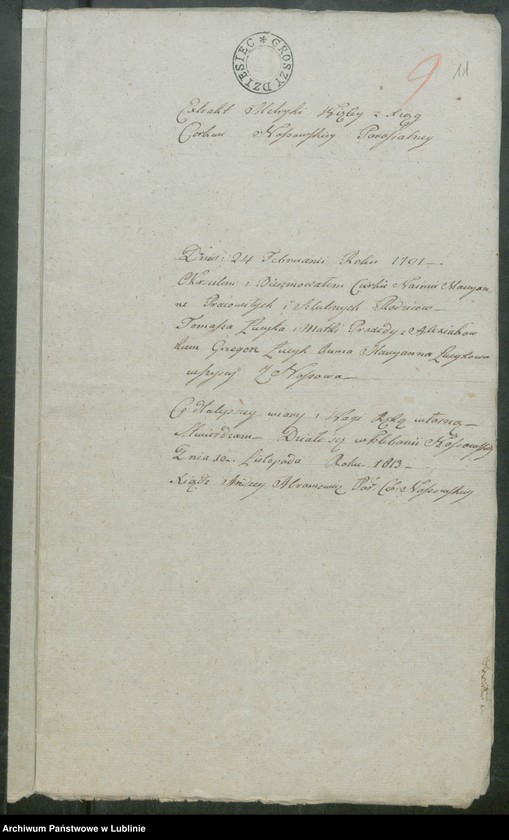 image.from.unit.number "Alegaty do ksiąg urodzeń, zapowiedzi, małżeństw i zgonów z lat 1813 - 1816"