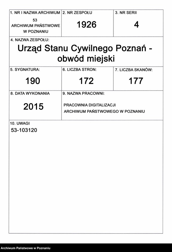 Obraz 1 z jednostki "Księga zgonów t. V"