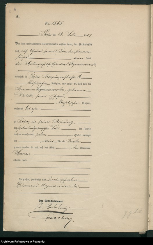 Obraz 6 z jednostki "Księga miejscowa urodzeń tom IV [Rejestr główny urodzeń]"