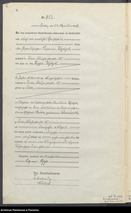 Obraz 4 z jednostki "Księga miejscowa zgonów tom III [Rejestr główny zgonów]"