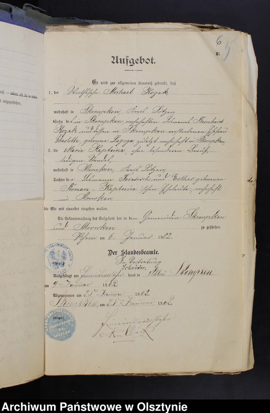 image.from.unit.number "Beläge zum Heiraths-Register"