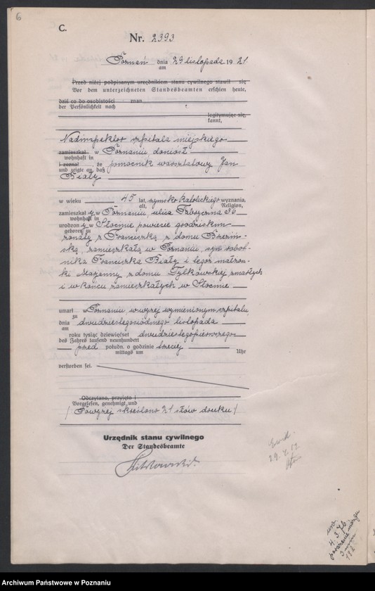 Obraz 8 z jednostki "Księga miejscowa zgonów tom V [Rejestr główny zgonów]"