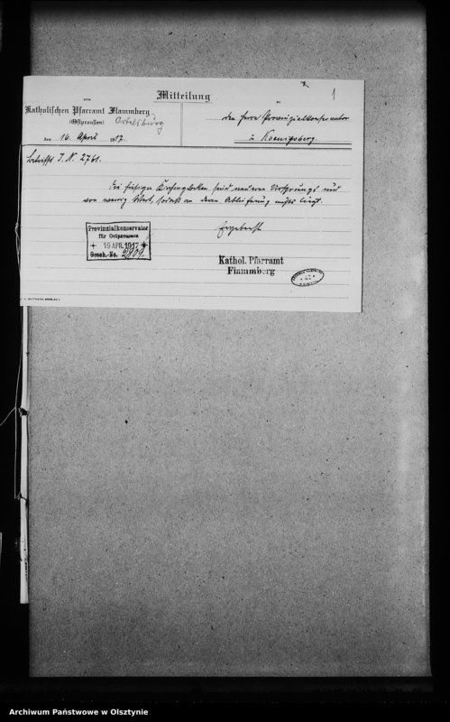image.from.unit.number "Flammberg / Opalenietz /, katholische Kirche"