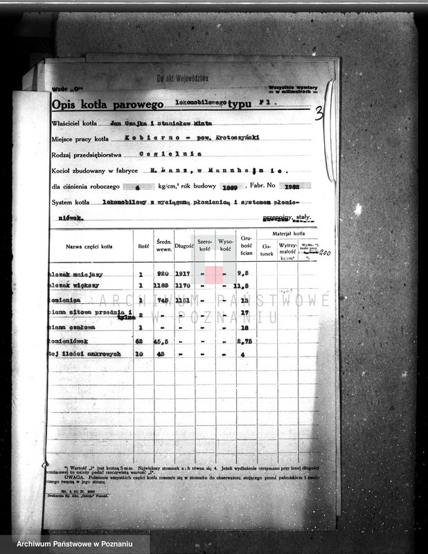 Obraz 7 z jednostki "Cegielnia w Kobiernie, pow. krotoszyński własność J. Czajka i St. Minta nr woj. kotła 4994"
