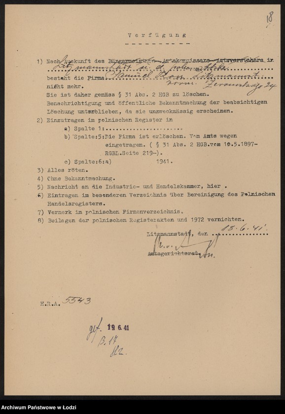 Obraz 20 z jednostki "Samuel Kon- sprzedaż towarów manufakturowych, galanterii i gotowej garderoby"