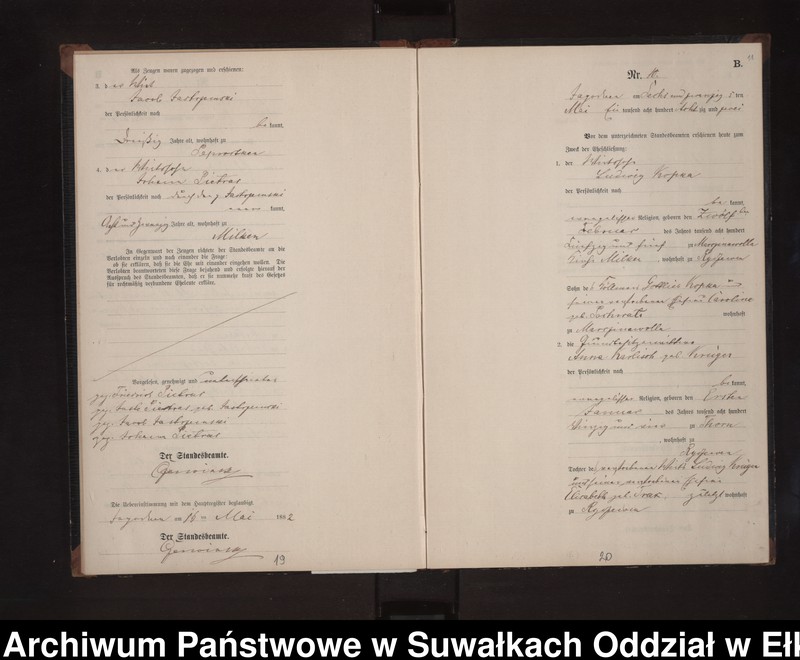 image.from.unit.number "Heiraths-Neben-Register des Preussischen Standes-Amtes Rydzewen Kreis Loetzen"